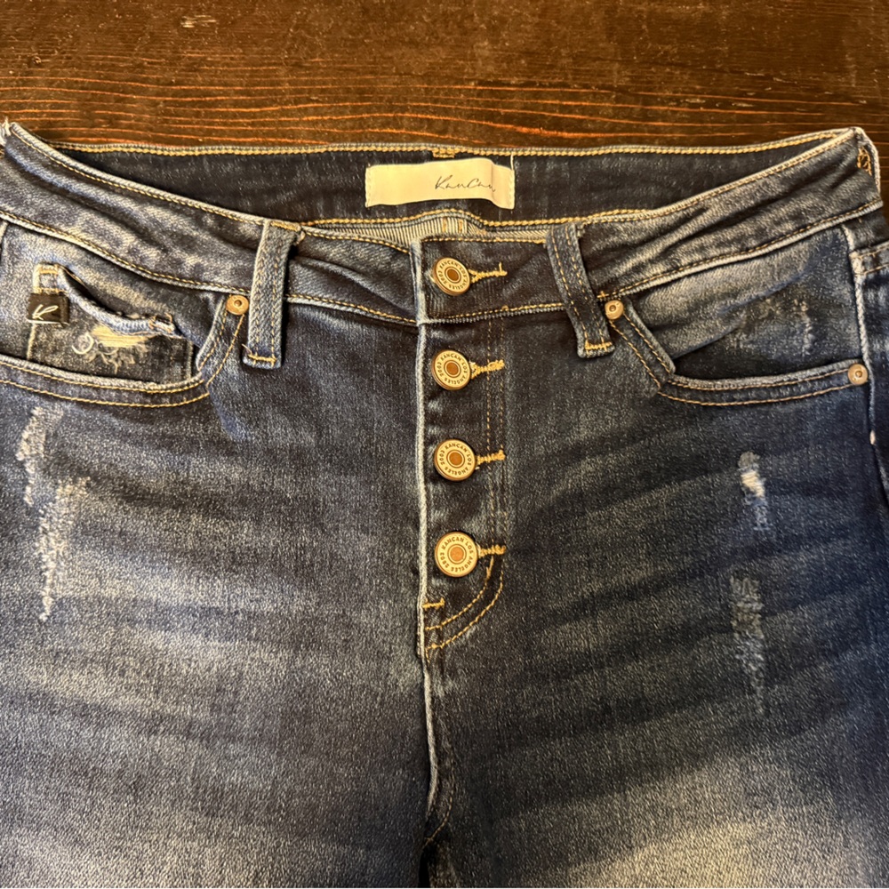 KanCan Dark Blue Distressed Flare Jeans - Picture 5 of 5